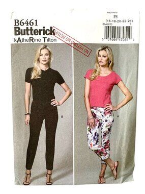 Butterick B6461 Pattern Misses Pants Tops Plus Sizes Uncut Size 16 18 20 22 24